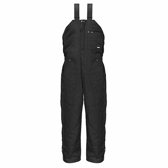 Bib Overalls, For Men's, XXL, 3 Pockets, Black 