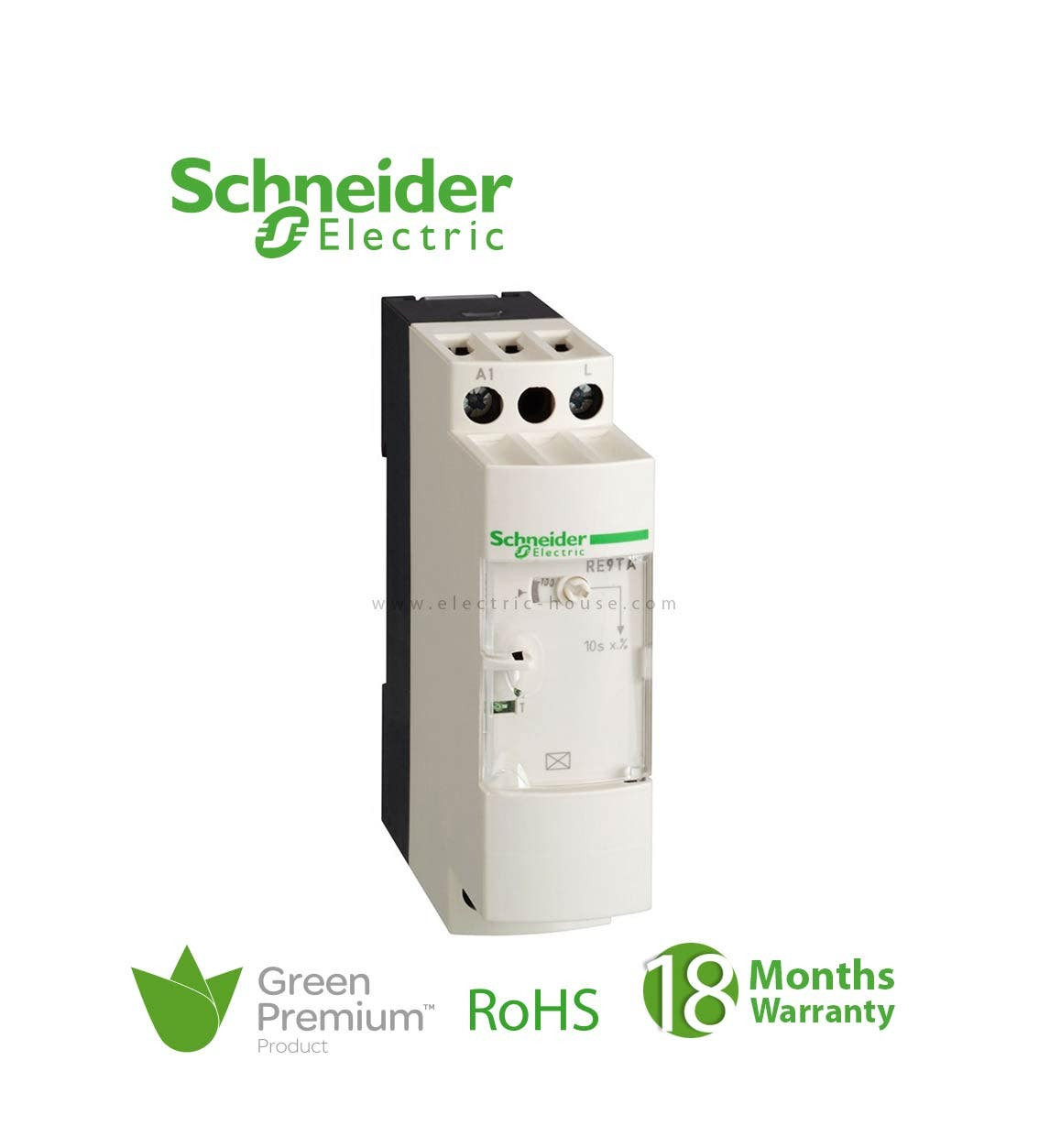 SCHNEIDER - Industrial Timing Relay, 0.3-30 S, Type A, 24 V AC/DC, 110-240 V AC, 1 C/O