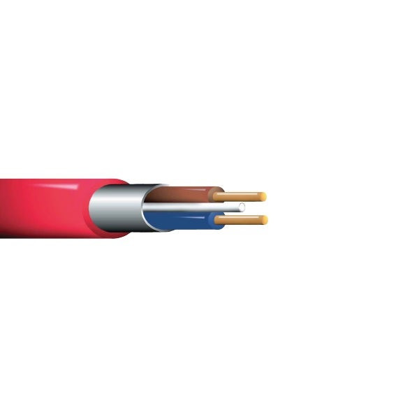 PRYSMIAN - CABLE 2X1.5  PLUS SERIES - SOLID FP200 FIRE RESISTANT & LSOH, RED, 500M/ROLL