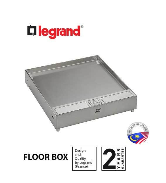 LEGRAND - Double Cable Outlet Edge Trim for Tile 8 to 15 mm Thickness, Stainless Steel
