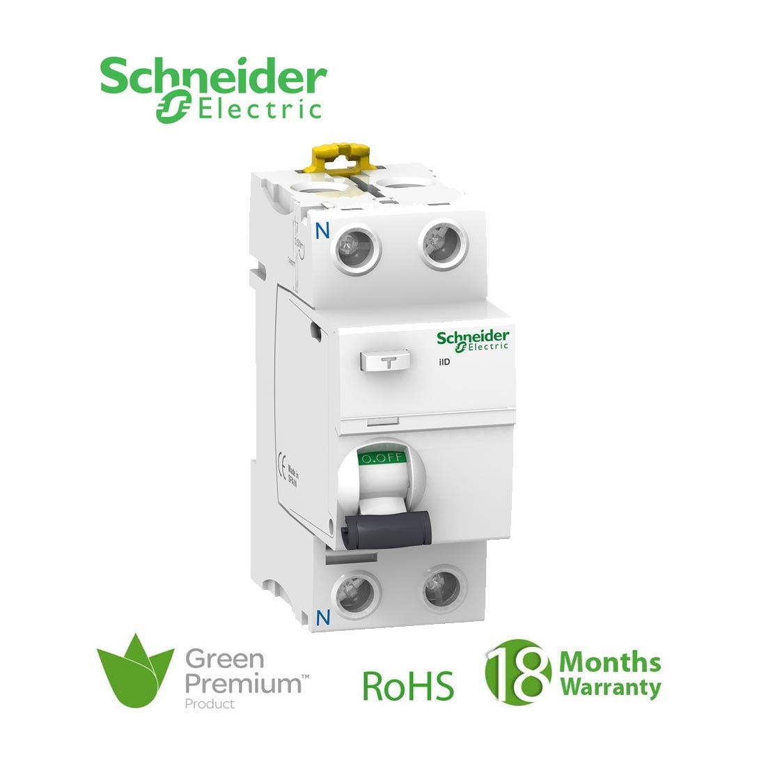 SCHNEIDER - RCCB Breaker, Acti9 iID, 2P - 63A, 300mA, Type AC