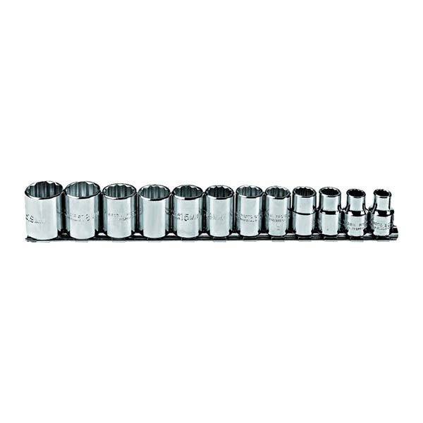 PROTO - 3/8" Drive Metric Socket Set, 12 Pieces, 12 Point