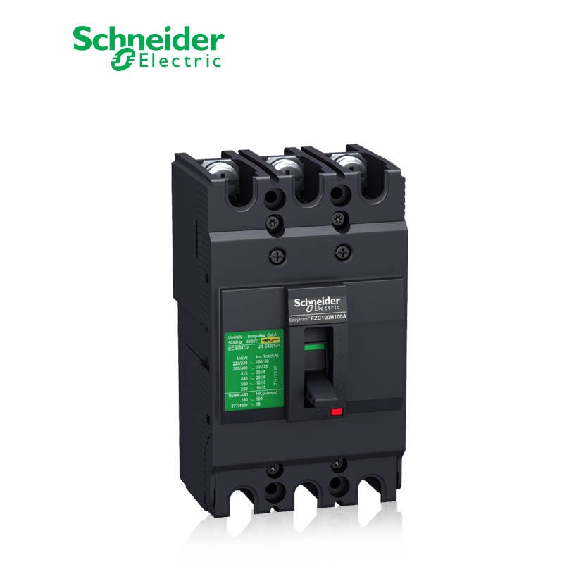 SCHNEIDER - MCCB Breaker, EasyPact EZC100H, 3P, 100A, 30kA 400/415V, TMD Trip Unit