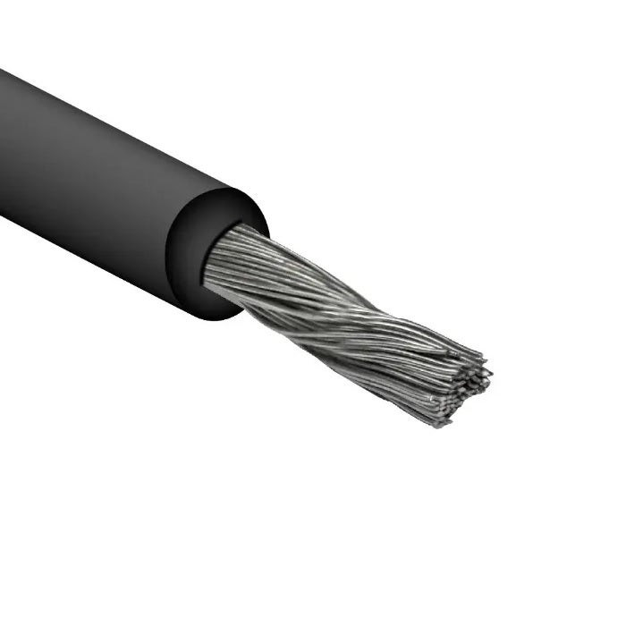BAHRA CABLES - Solar Cable Low Voltage, LSOH, Flexible Tinned Copper, 1x6mm, 600/1000V, Black