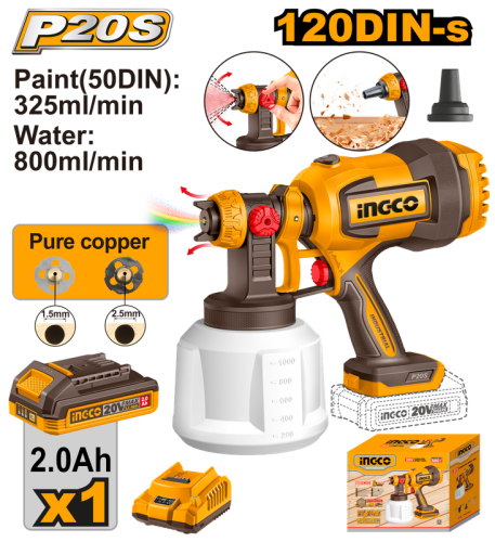 Cordless spray gun 20V 1000mL With charger battery 20 1000