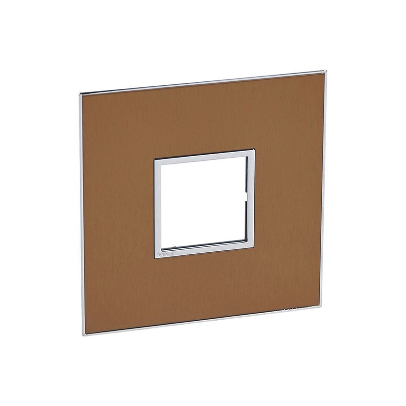 LEGRAND - Plate Arteor, US, 2 Modules, Square, 4''x4'', Gold Brass