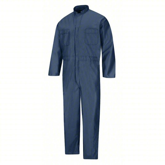 Anti-Static Coveralls, XLarge ( 48 1/2 inch x 58 inch ), Navy, Regular, Polyester, Zipper
