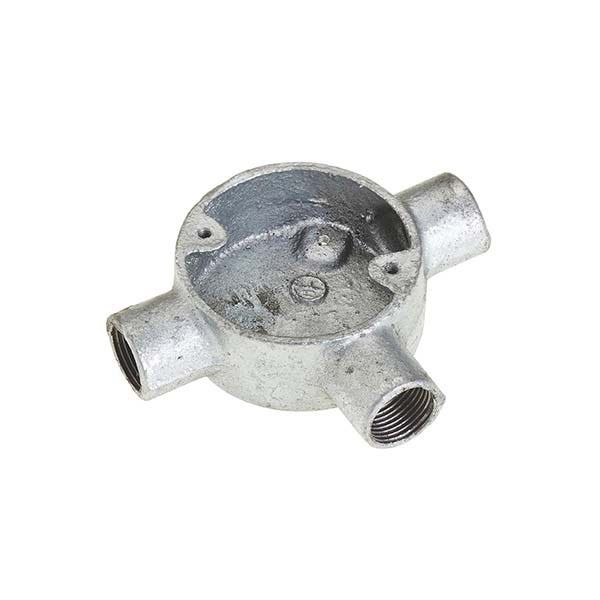 ITCC - Tee Box, 3 Way, Malleable Iron, HDG, 25mm, 35mm Deep