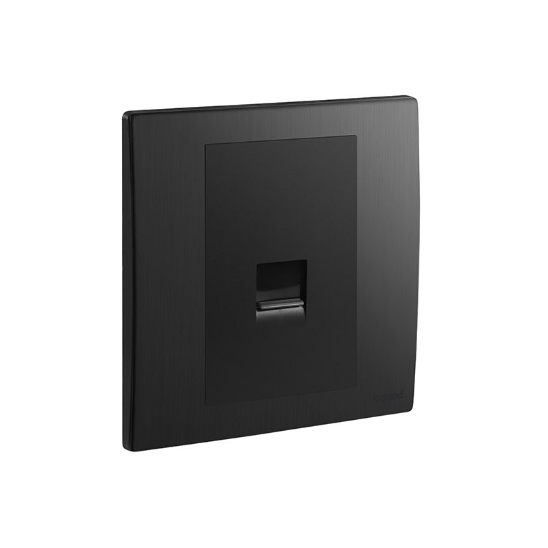 LEGRAND - Secondary Telephone Socket Outlet Mallia Senses, BS, 1 Gang, Brushed Black