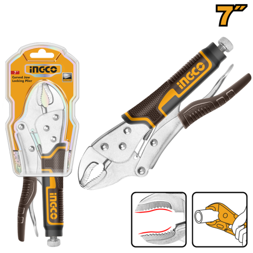 Curved jaw locking plier Carbon steel 7"زرادية كلابة كبس 7" راس منحنى