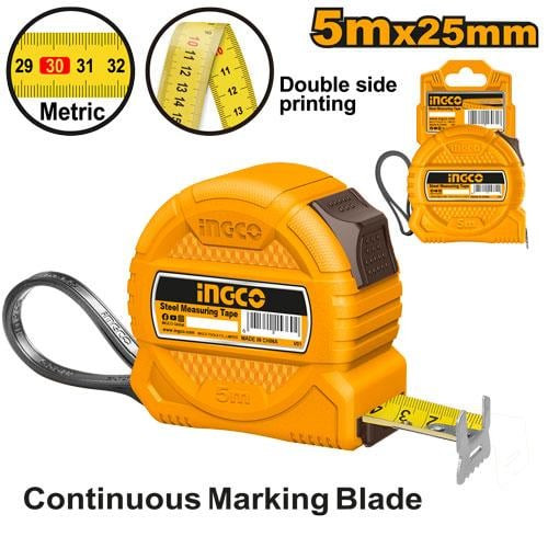 Steel measuring tape 5mx25mmOnly metric DOUBLE SIDEمترقياس 5م*25ملى وجهين