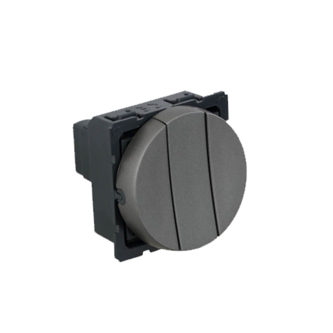 LEGRAND - 1-Way Switch Arteor 20 AX 250 V~, 3-Gang, Round, 2 Modules, Magnesium