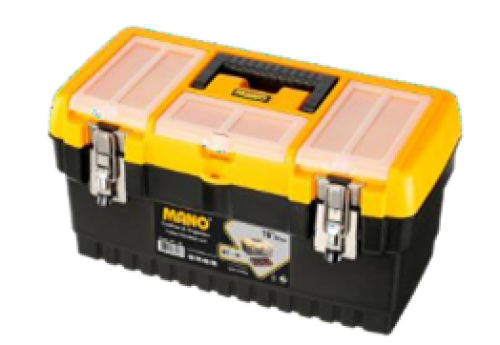 Plastic Toolbox 16" 413mmx212mmx186mm with Metal Latch صندوق عدة مع قفل معدنى 16 بوصة