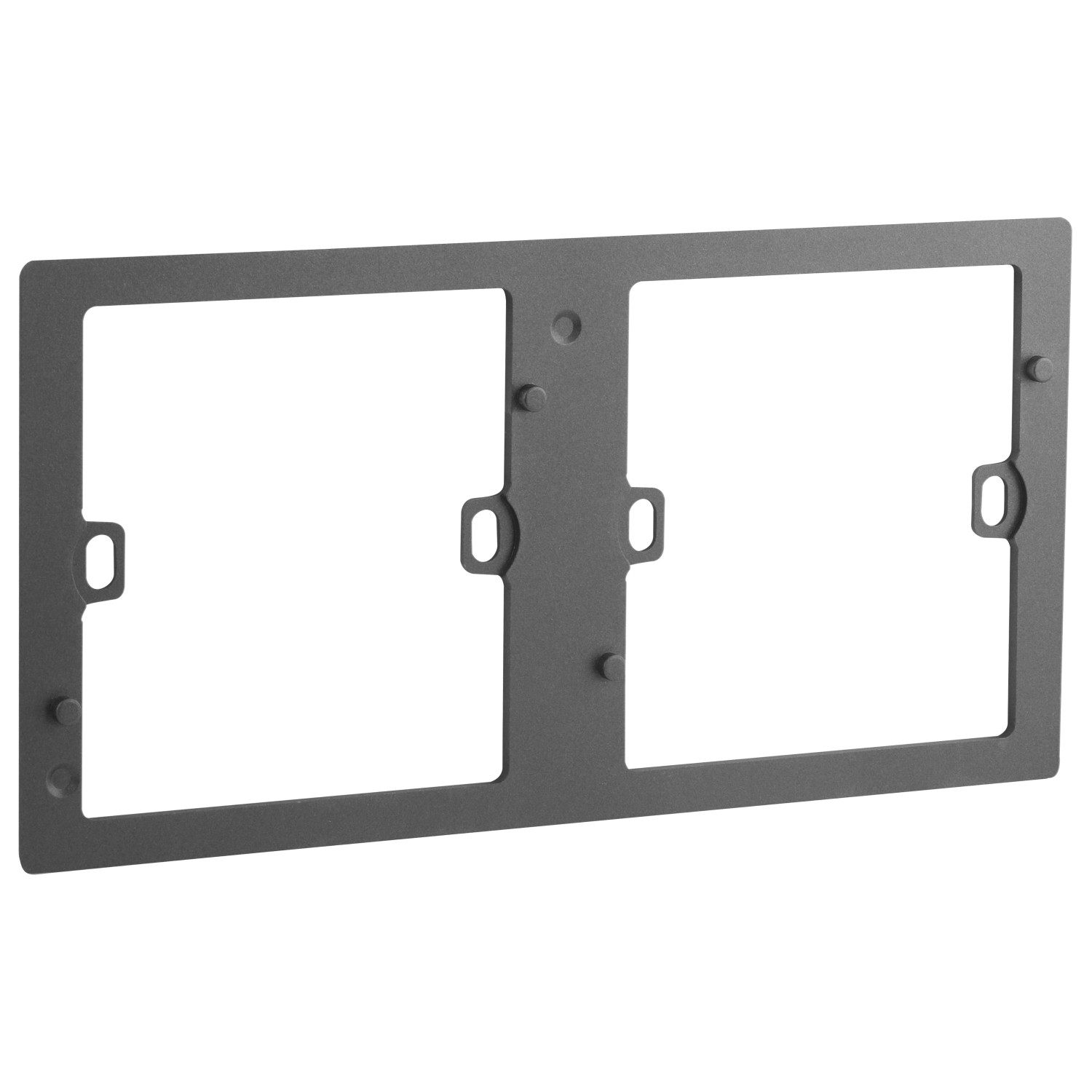 LEGRAND - Support Frame/Front Plate Mallia, 2 Gang, Dark Silver
