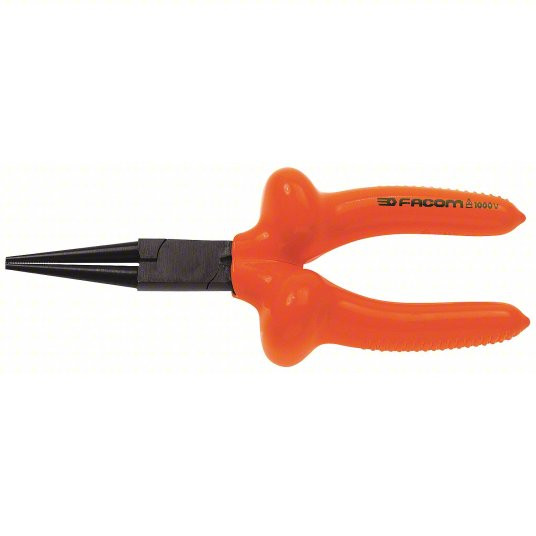 Round Nose Plier, 1 3/4 inch Jaw Lg, 1 3/8 inch Jaw Wd, 1 5/16 inch Jaw Opening, 6 7/8 inch Length