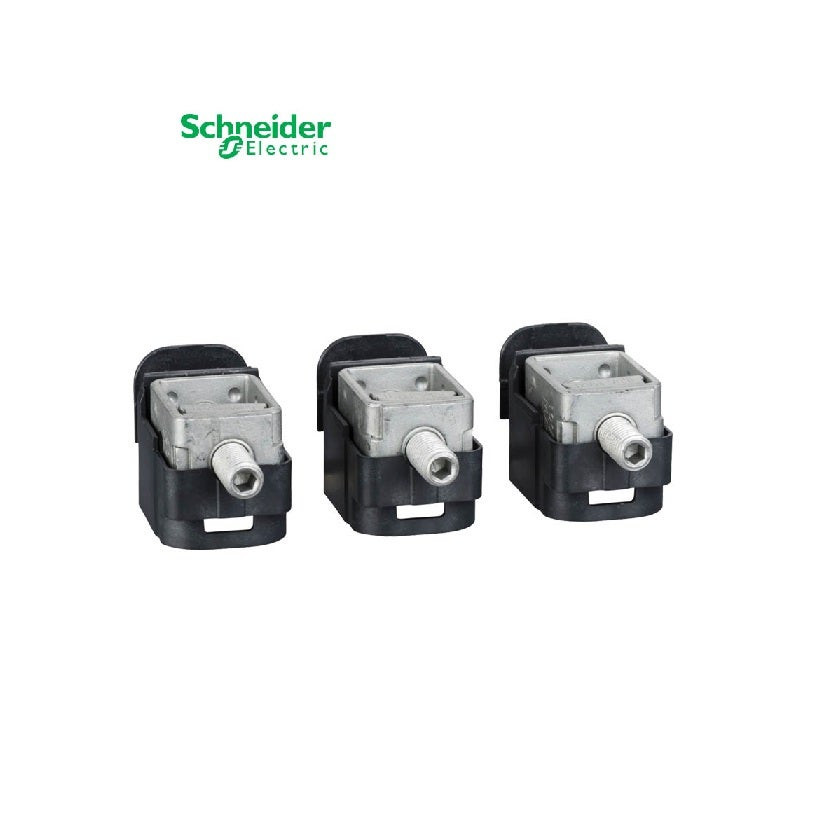 SCHNEIDER - Steel Bare Cable Connectors, ComPact NSX, EasyPact CVS, for 1 Cable 1.5 to 95 mm?, 160 A, Set of 3 Parts