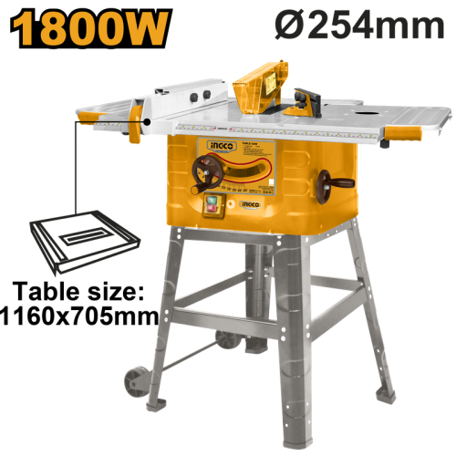 Table saw 10 Inch 722X520mm 1800Wمنشار طاولة 10 " مقاس 722* 520 ملي