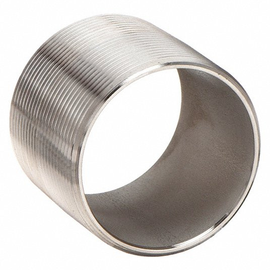 Nipple, 316 Stainless Steel, 1/8Inch Nominal Pipe Size, 3/4Inch Overall Lg, Close Thread, Schedule 40