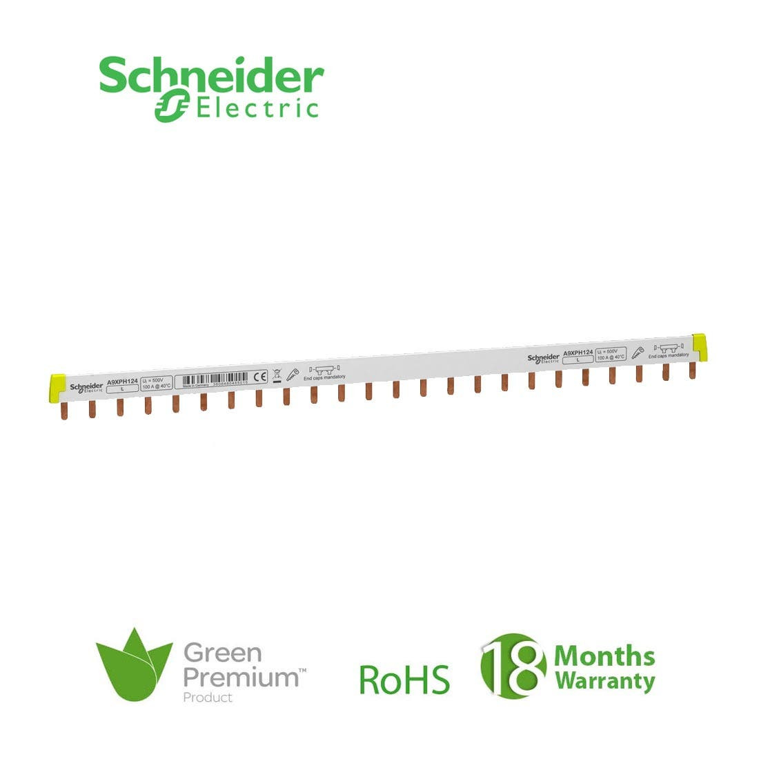 SCHNEIDER - Acti9, Comb Busbar, 1L, 18mm Pitch, 24 Modules, 100A