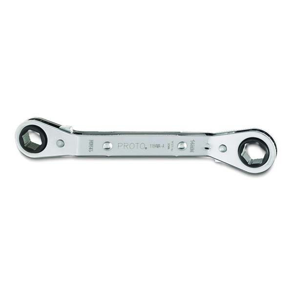 PROTO - Offset Double Box Reversible Ratcheting Wrench, 12 x 14 mm, 6 Point