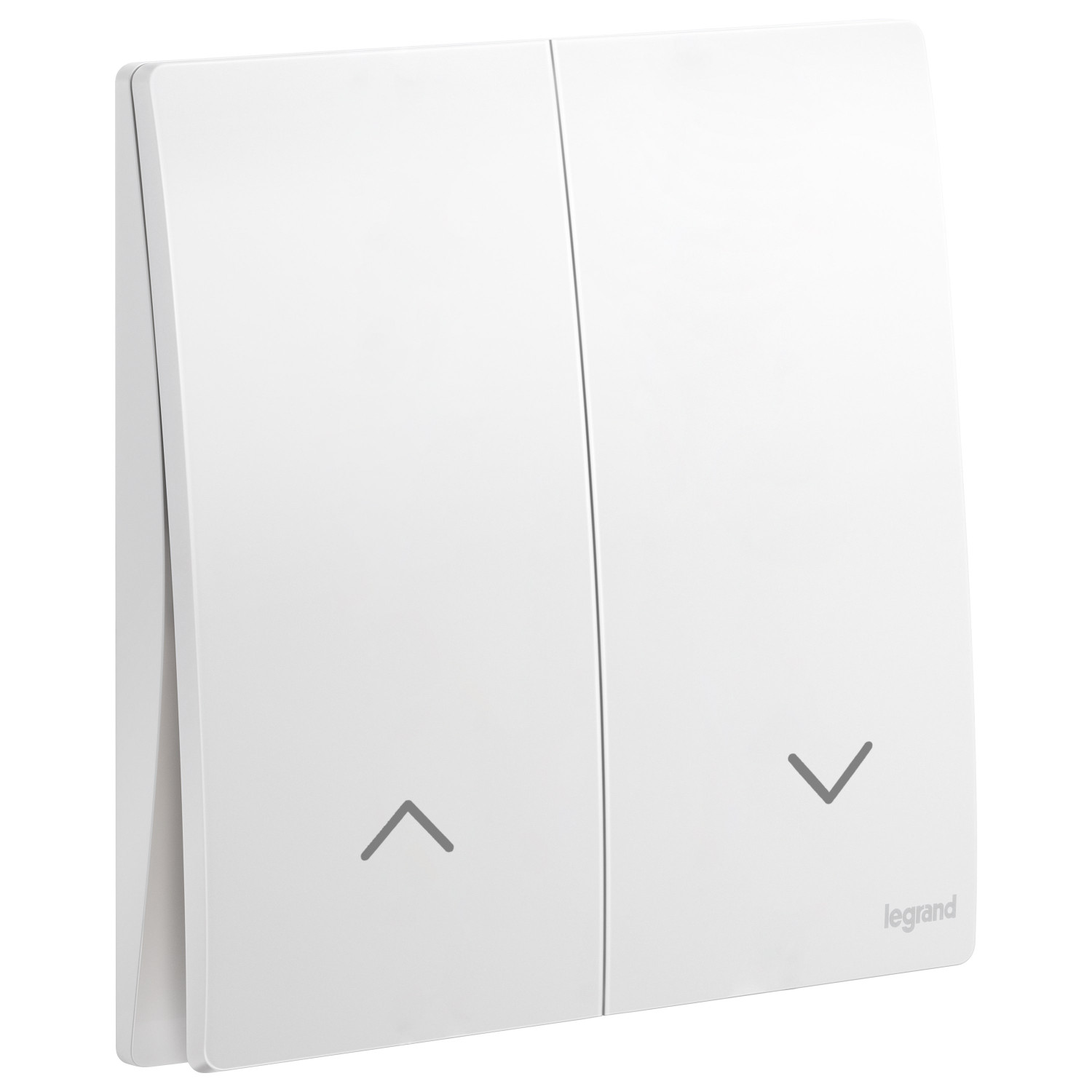 LEGRAND - Double Push-Button for Electric Shutters/Curtains Control Mallia, 2 Gang, Matt White