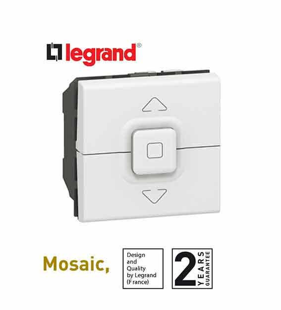 LEGRAND - Roller Blind Switch Mosaic, for 500 W Max. Blind, 2 Modules, White