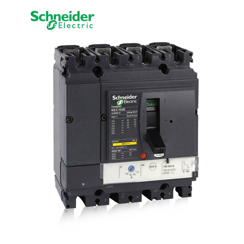 شنايدر - قاطع رئيسي 25 أمبير - ComPact NSX100N, 4P 4d, 50kA at 415 VAC, TMD Trip Unit 25A