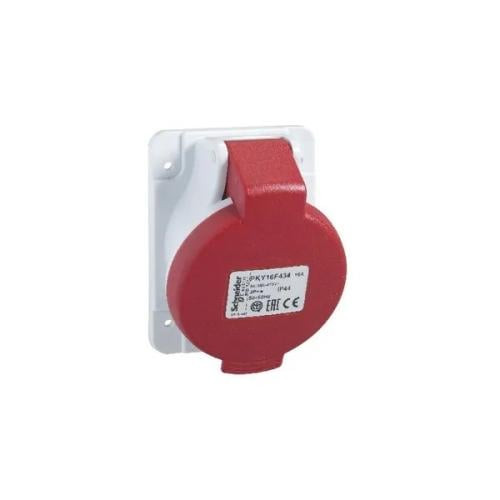 Industrial socket for corner panel - 32 amps - 5 lines - 380 volts - 44 protection from Schneider