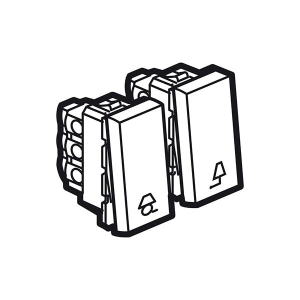 LEGRAND - 2-Way Switch Arteor, for Lights, 10A, 2x1 Modules, Square, Magnesium