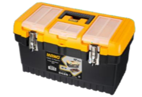 Plastic Toolbox 19" 486mmx267mmx242mm with Metal Latchصندوق عدة مع قفل معدنى 19 بوصة