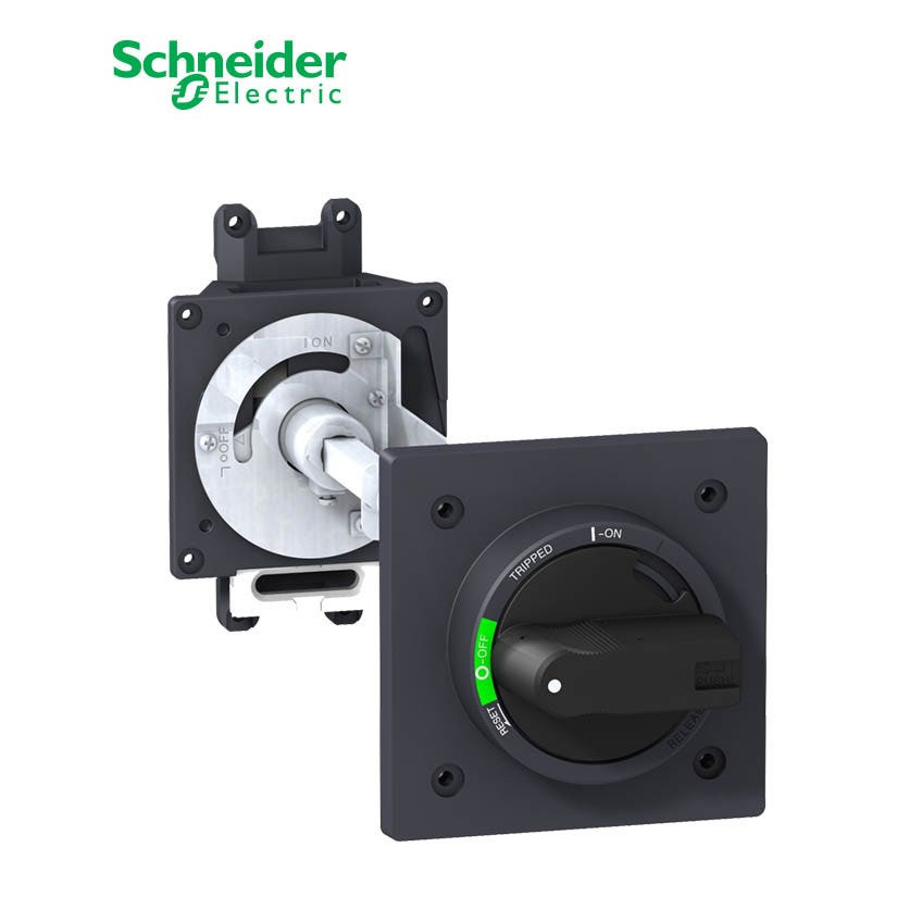 SCHNEIDER - Rotary Handle, for EZC250, EZCV250, Black Handle, Black Front Plate, Extended Mounting