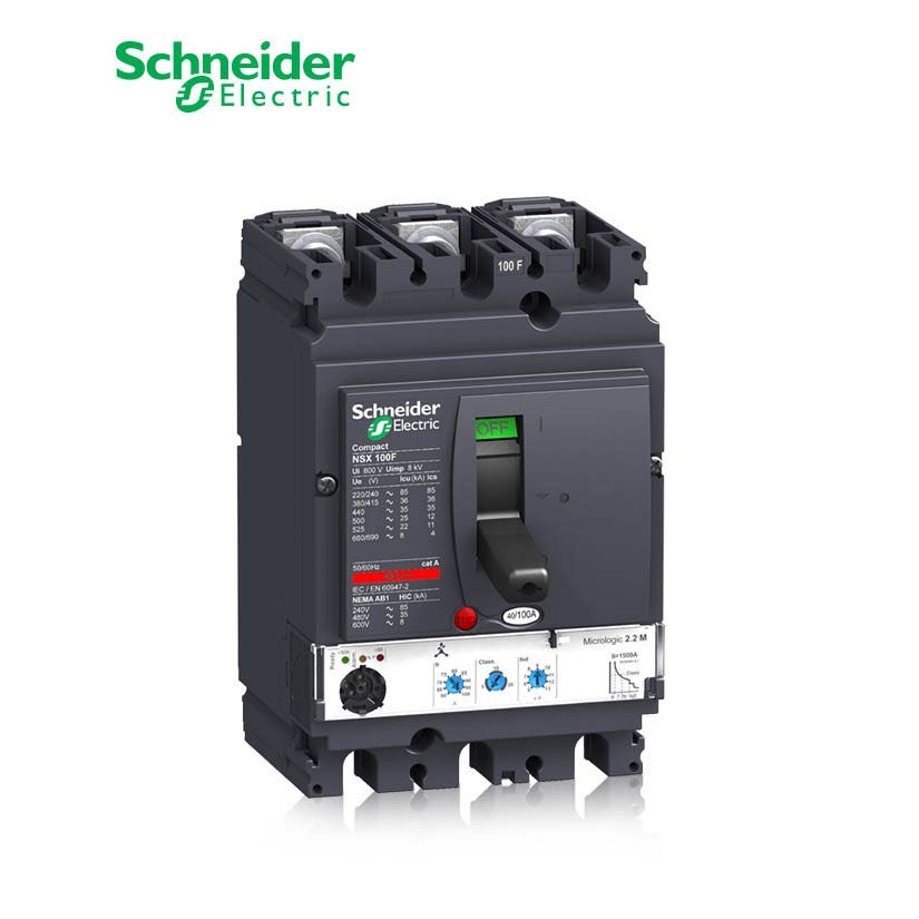 شنايدر - قاطع رئيسي 40 أمبير - ComPact NSX100F, 36 kA at 415 VAC, MicroLogic 2.2 Trip Unit 40A, 3P 3d