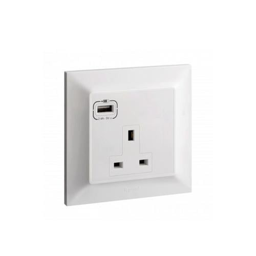 Legrand single switch 13 amp with USB port