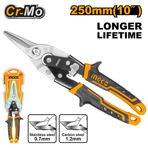 Aviation snip 10" soft handle مقص صاج مستقيم بوز طويل 10 انش يد رابر