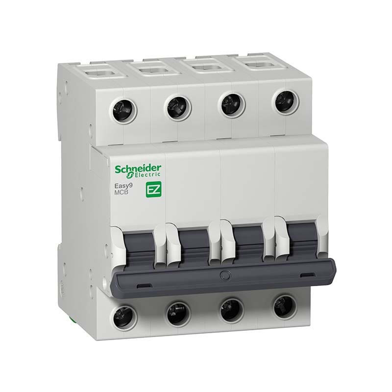 SCHNEIDER - MCB Breaker, Easy9, 4P, 16A, C Curve, 6000A, 400 V