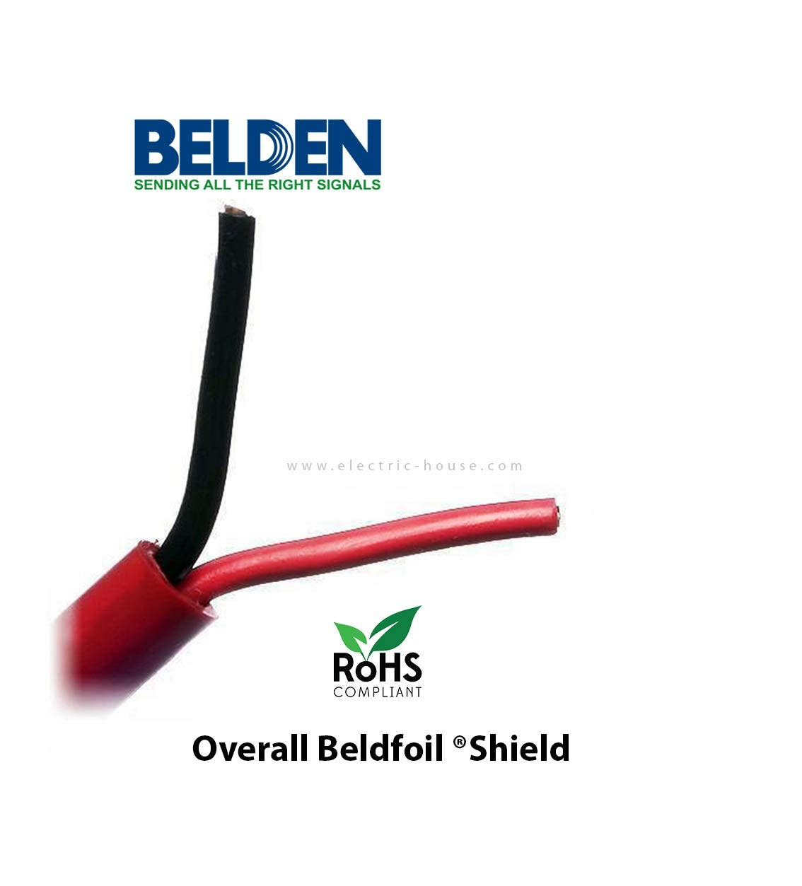 BELDEN - 2C*14 AWG Fire Protective Signal, SCU/PVC, Red, 305 Meters/Roll