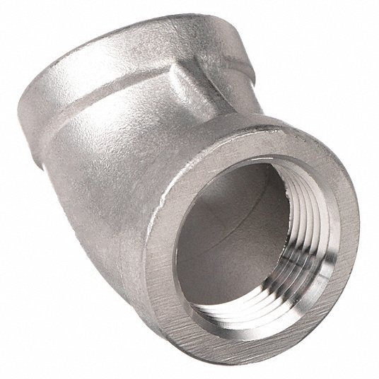 45° Elbow, 316 Stainless Steel, 1Inch x 1Inch Fitting Pipe Size, Female NPT x Female NPT, Class 150