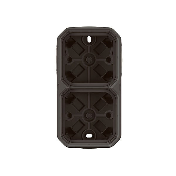 LEGRAND - Surface Box Plexo, IP55, 2 Gang, 4 Membrane Glands, 3x1+1x2 Entries, Horizontal and Vertical, Anthracite