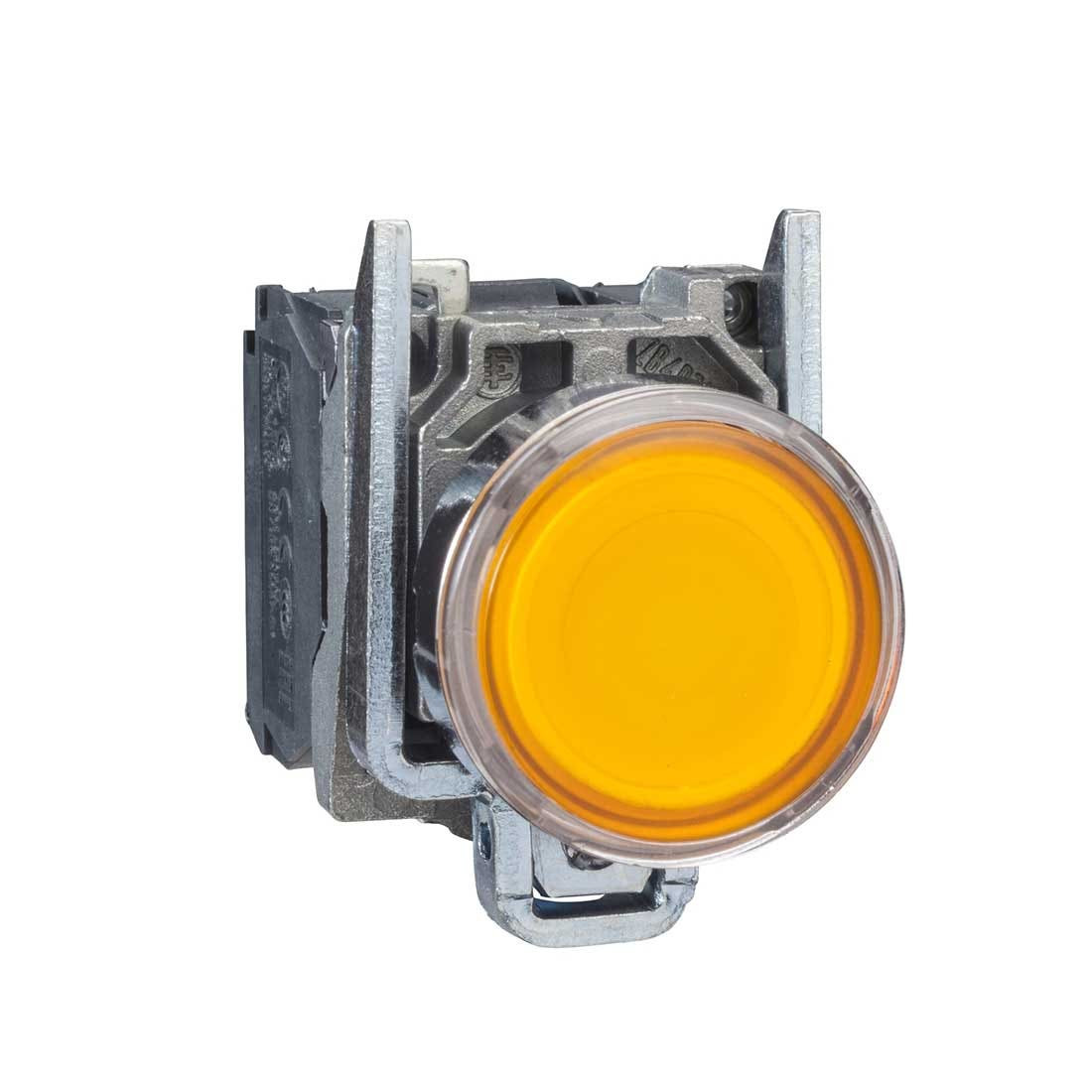 SCHNEIDER - Orange Flush Complete Illum Pushbutton ˜22 Spring Return 1No + 1Nc 250V