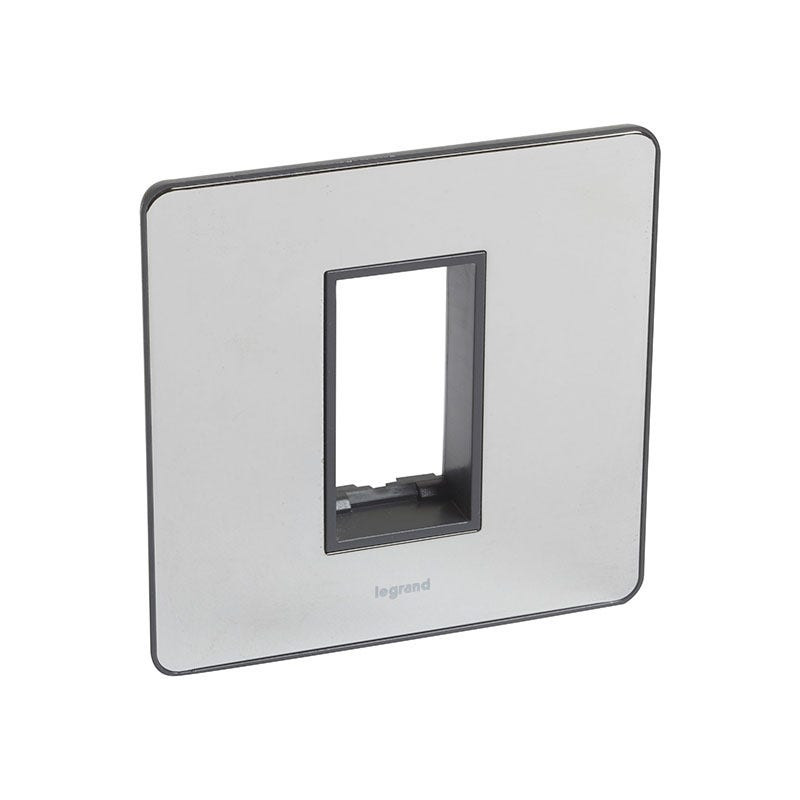 LEGRAND - Front Plate Synergy Sleek, 1 Gang, for Arteor 1 Module Mechanism, Polished Stainless Steel