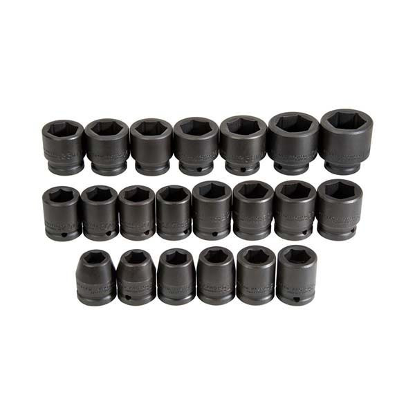 PROTO - 3/4" Drive Metric Impact Socket Set, 21 Pieces, 6 Point