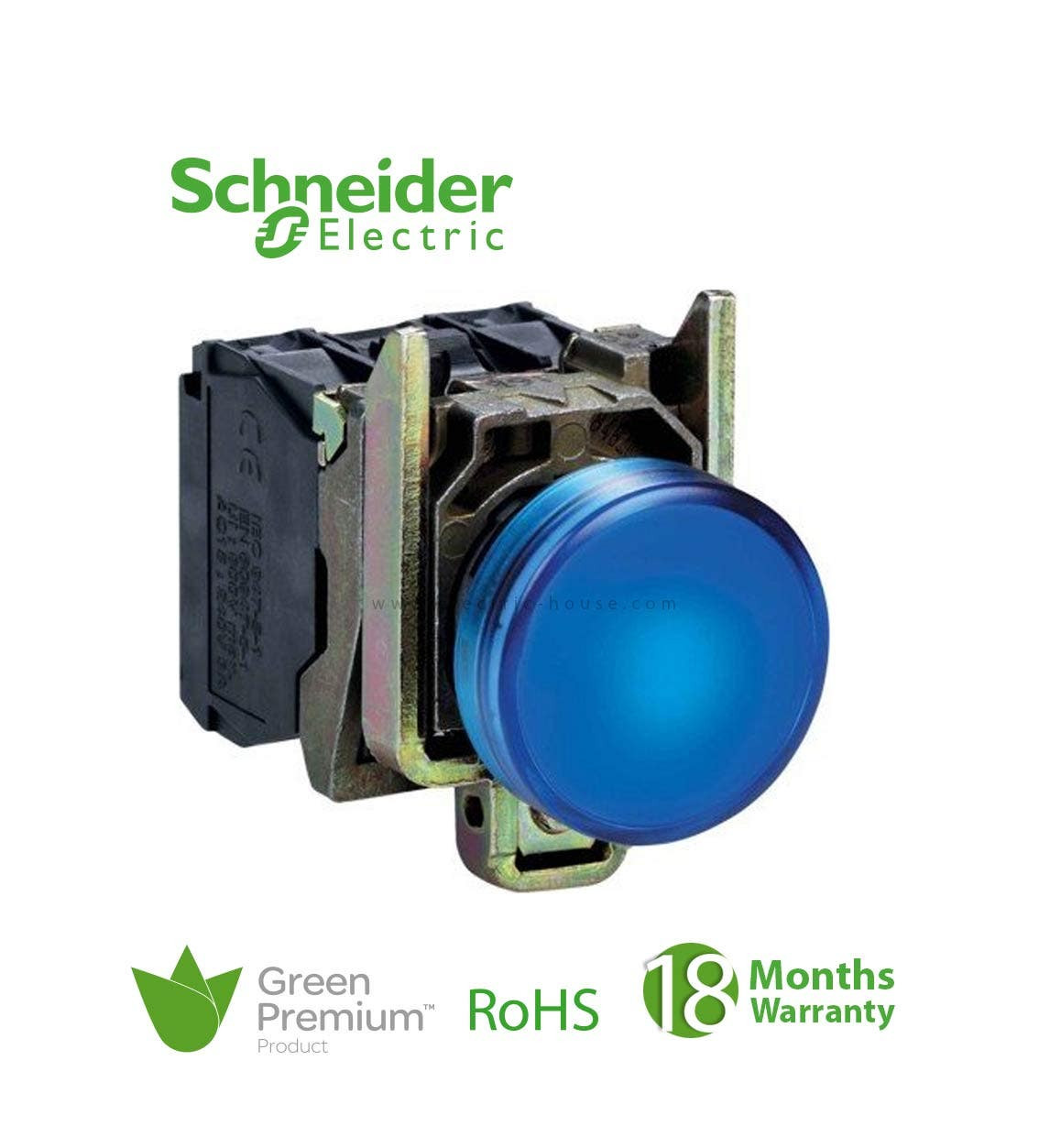 SCHNEIDER - Blue Complete Pilot Light Ø22 Plain Lens With Integral Led 230-240V