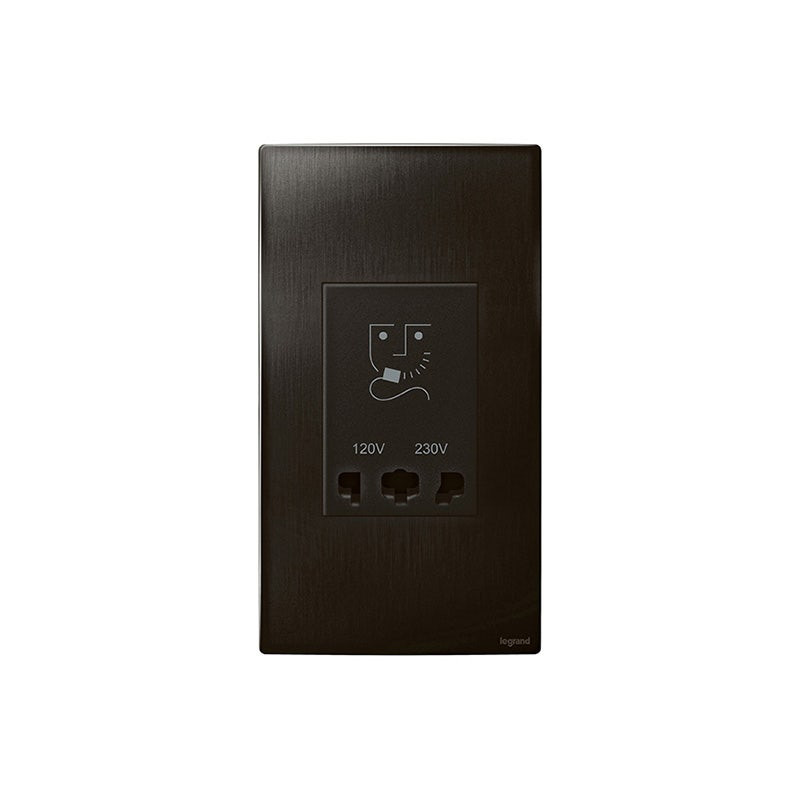 LEGRAND - Shaver Socket Outlet Mallia Senses, 2 Gang, 120/240V, Brushed Black