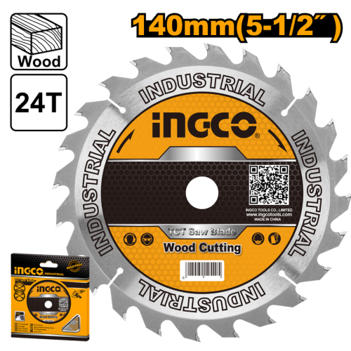 TCT saw blade wood Cutting140mm(5.5'')24Tدسك خشب 5.5" 140 ملم