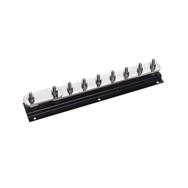 BAHRA EARTHING - Tinned Copper Earth Bar with Single Disconnecting Link, 6 Way, 475x90x96mm, Bus Bar 50x6x475mm, with Base and Insulator