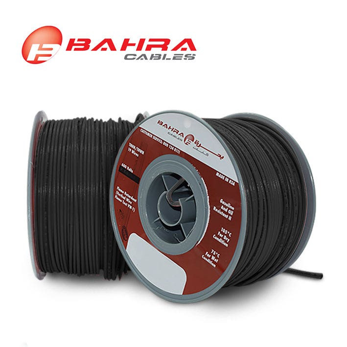 BAHRA CABLES - American Standard, THHN Wire, 10 AWG, 600V, Black 