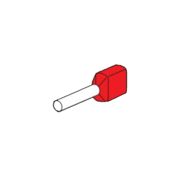 LEGRAND - Double Ferrules W/ Insl Flange 2x1mm, Red