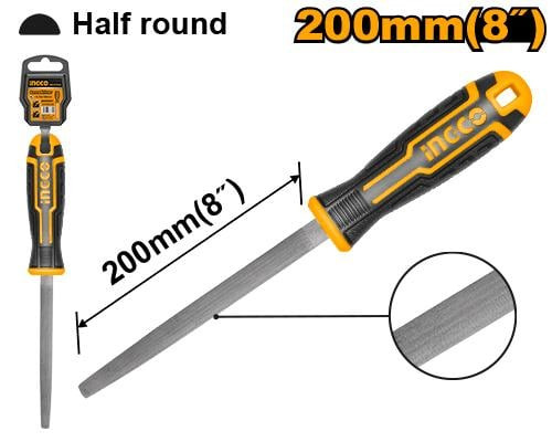 Half round steel file Length 200mm 8" مبرد حديد نصف مبروم 8 بوصة