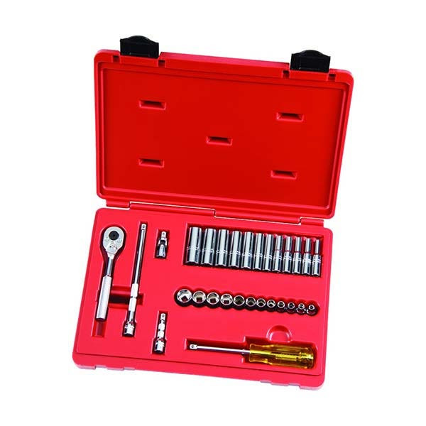 PROTO - 1/4" Drive Metric Combination Socket Set, 29 Pieces, 6 Point