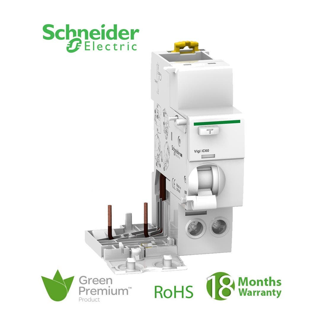 SCHNEIDER - Vigi IC60, Earth-Leakage add-on Block, 2P, 25A, 300mA, AC Type